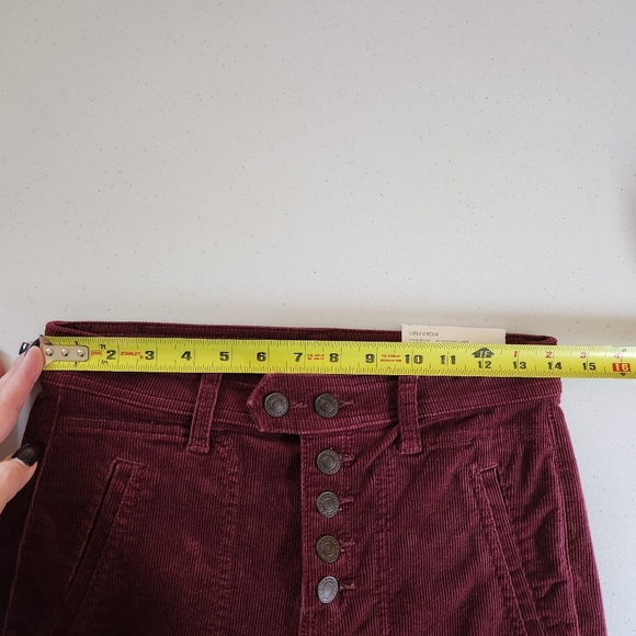 American Eagle Burgundy Corduroy Skinny Jeans Jeggings Pants Button Fly size 2 - Picture 9 of 12